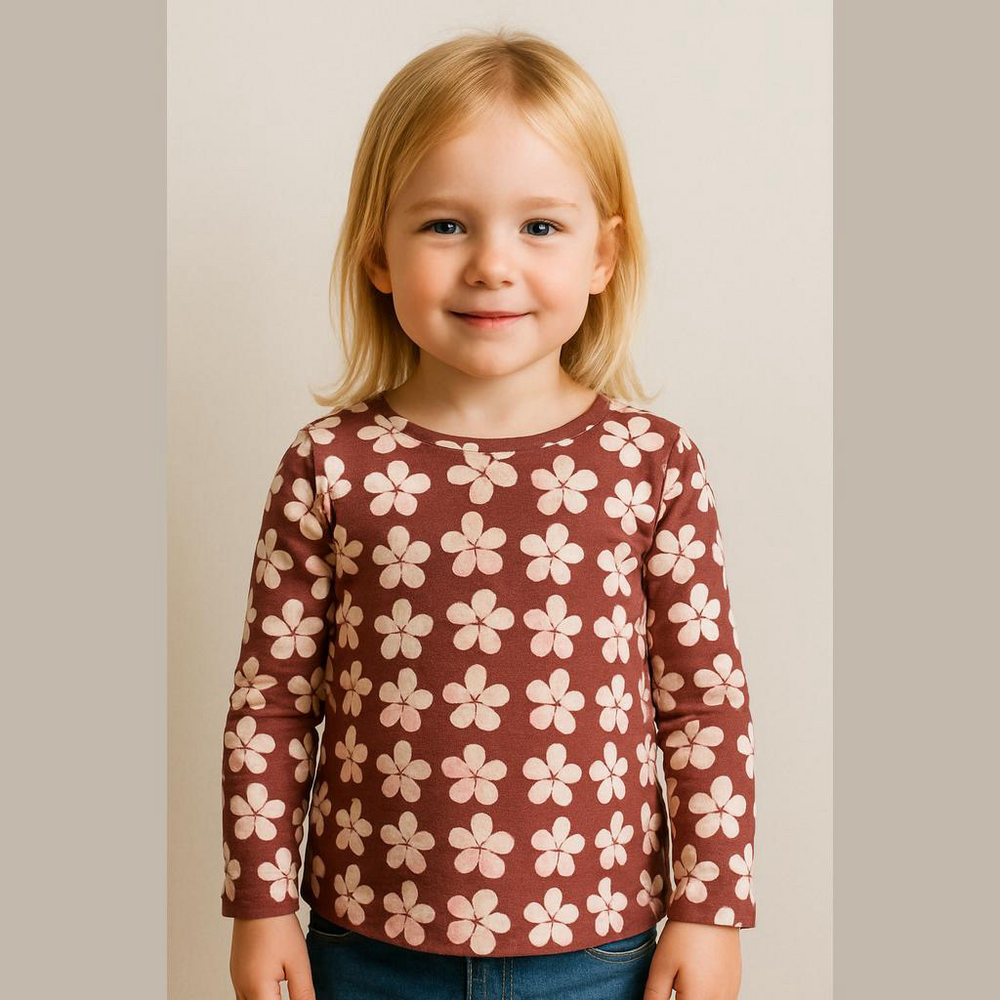 bkind Girls Floral Print Top, Size 10